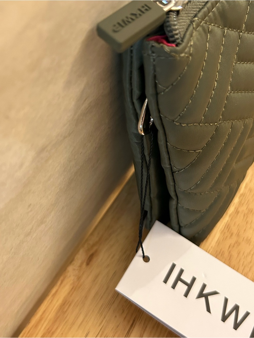 NWT- IHKWIP Triple Quilted Crossbody with Wristlet Strap Military Olive, Bag - Picture 4 of 16